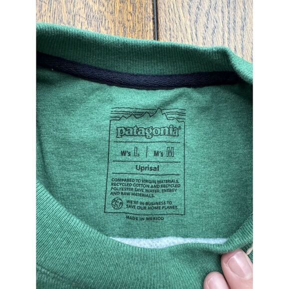 Patagonia Fitz Roy Icon Uprisal Crew Sweatshirt Men’s M / Womens L Green NWT - Picture 6 of 8